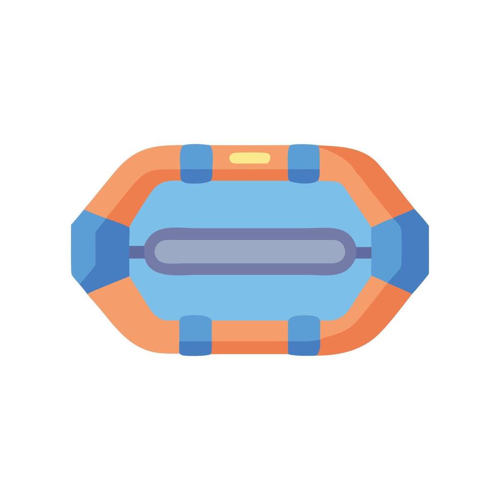 Inflatable river raft illustration on black background vector