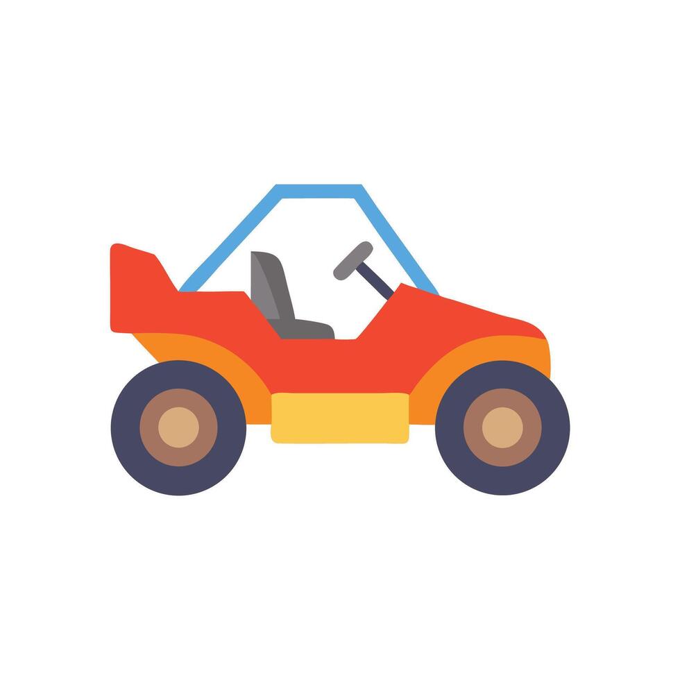 Red Buggy Illustration on Black Background, Isolated Design vector
