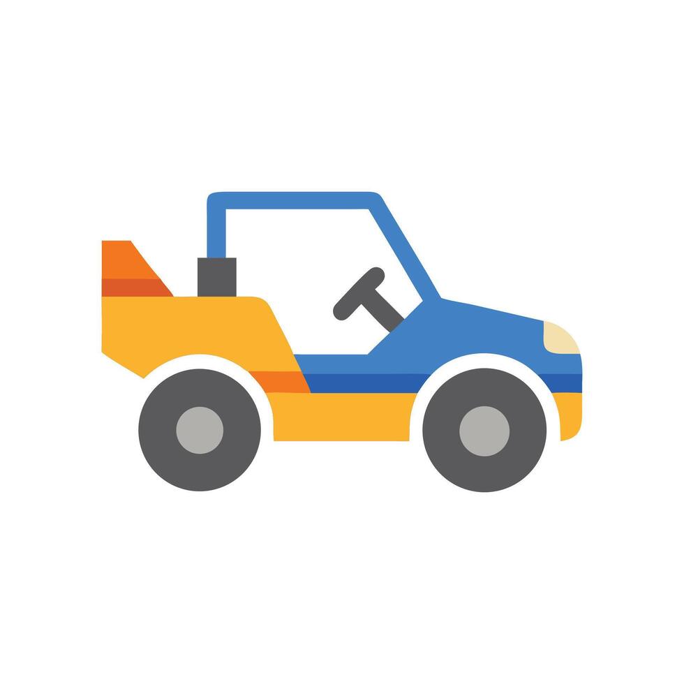 Cartoon Buggy Car Blue and Yellow Design on Black vector