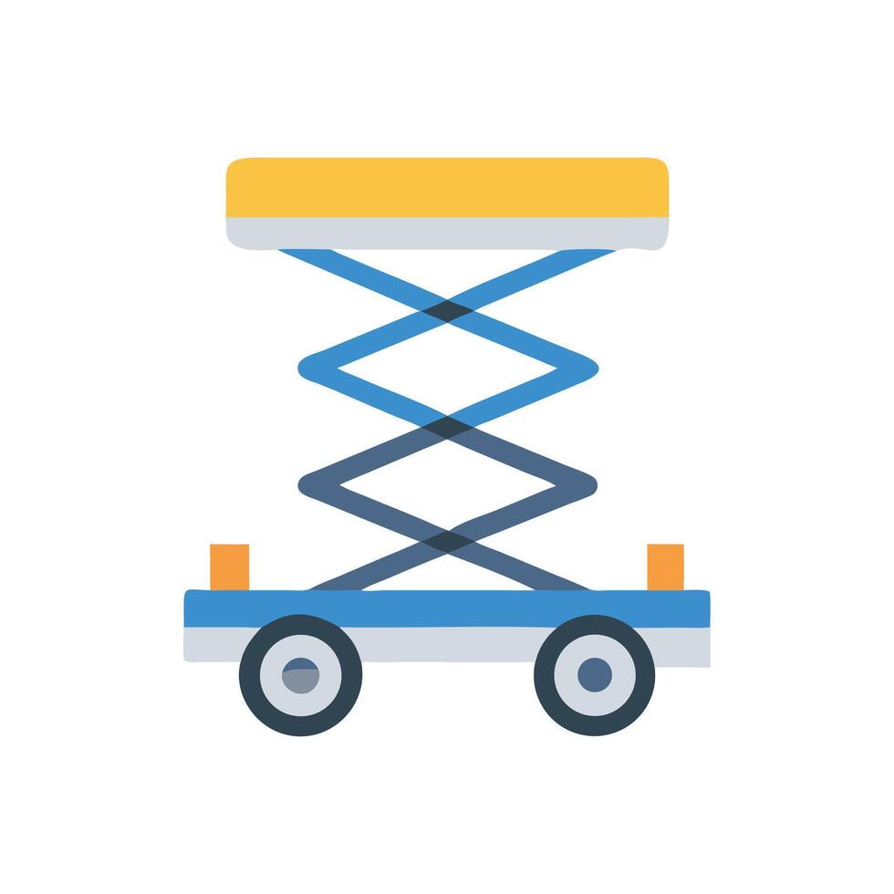 Scissor Lift, Aerial Work Platform, Construction Equipment Illustration vector