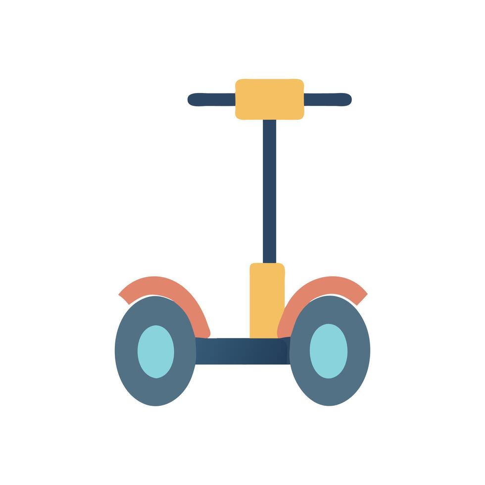 Selfbalancing scooter illustration, urban transportation flat design icon vector