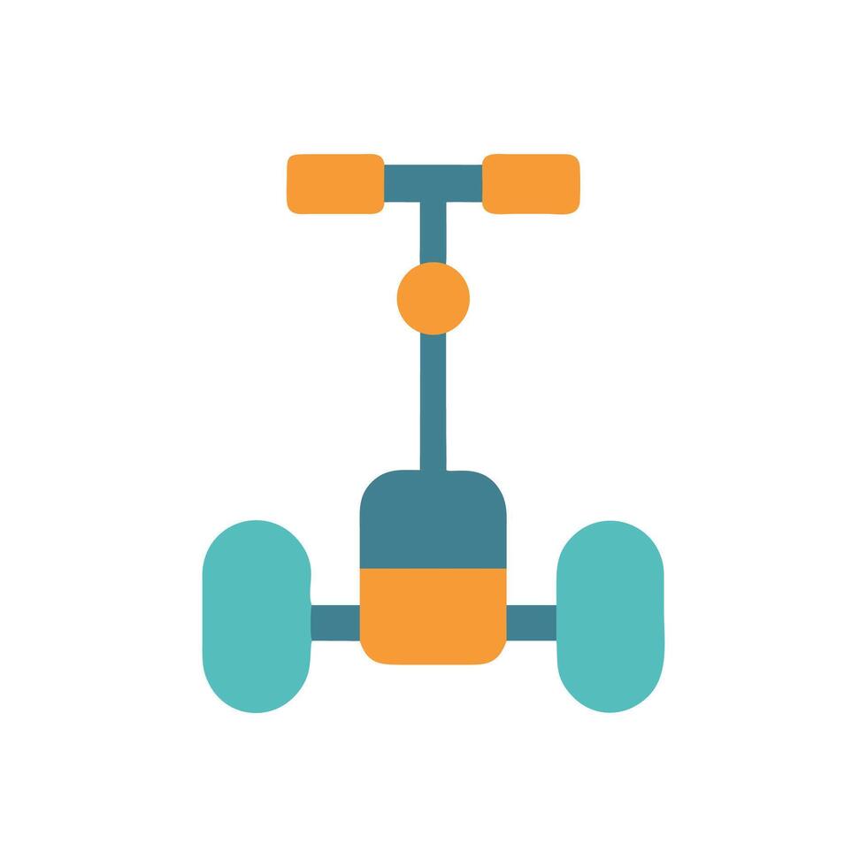 Teal and Orange Minimalist Personal Transporter Icon on Black vector