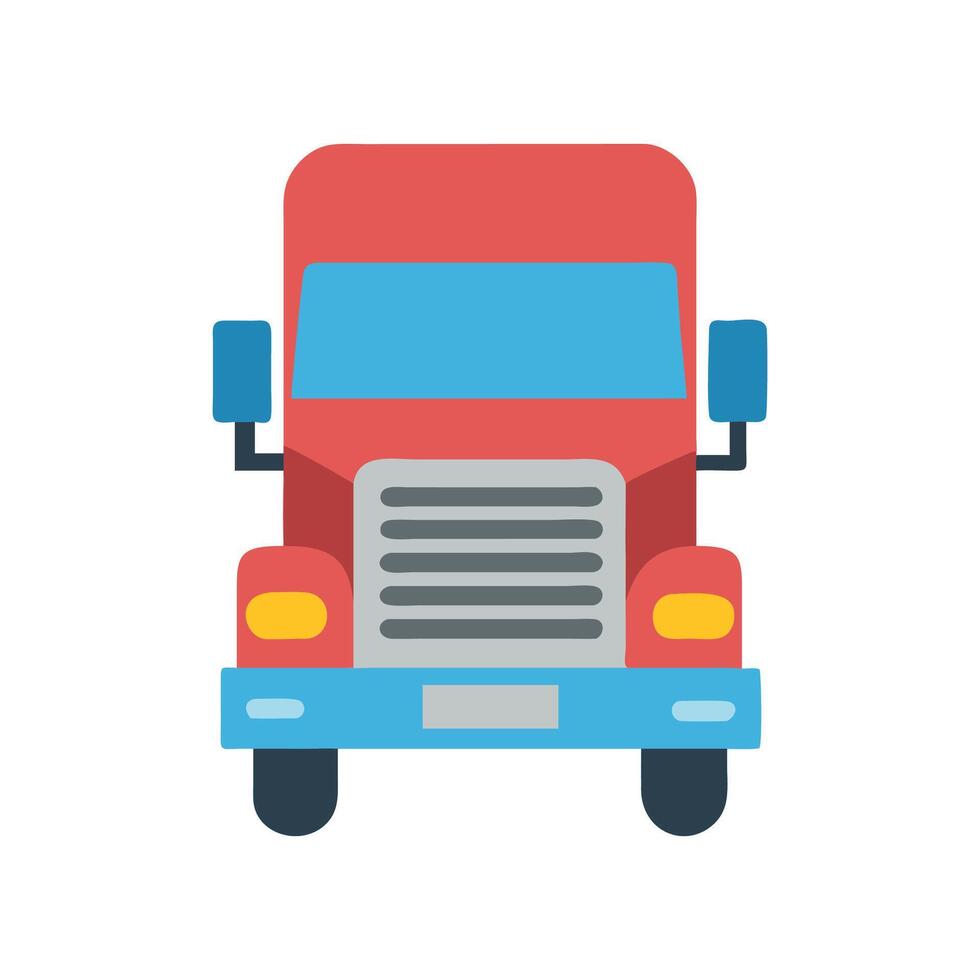 Stylized Flat Image of Semi Truck Vehicle vector