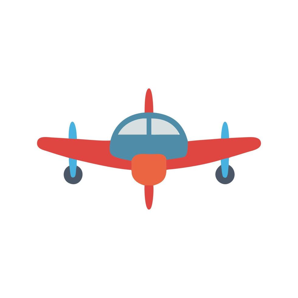 Colorful Cartoon Airplane Illustration on Black Background, Flying Vehicle vector