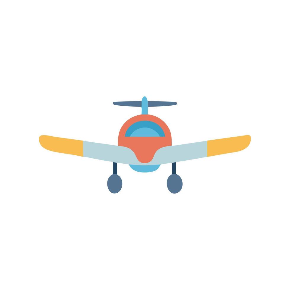 Cartoon Airplane Flying, Isolated on Black Background Illustration vector