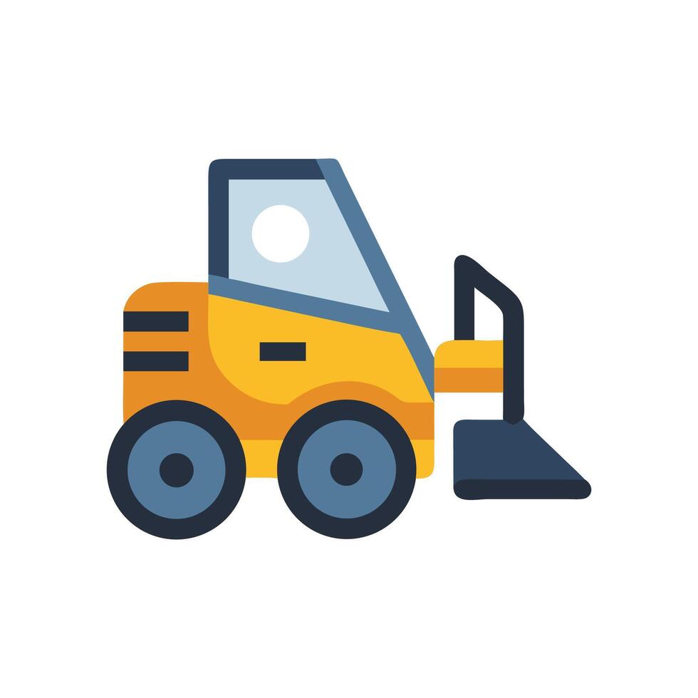 Illustration of a compact, yellow street sweeper on black vector