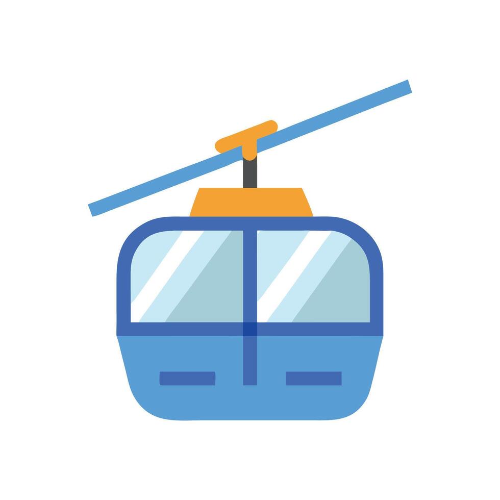 Cartoon Cable Car Icon Illustration on a Black Background vector