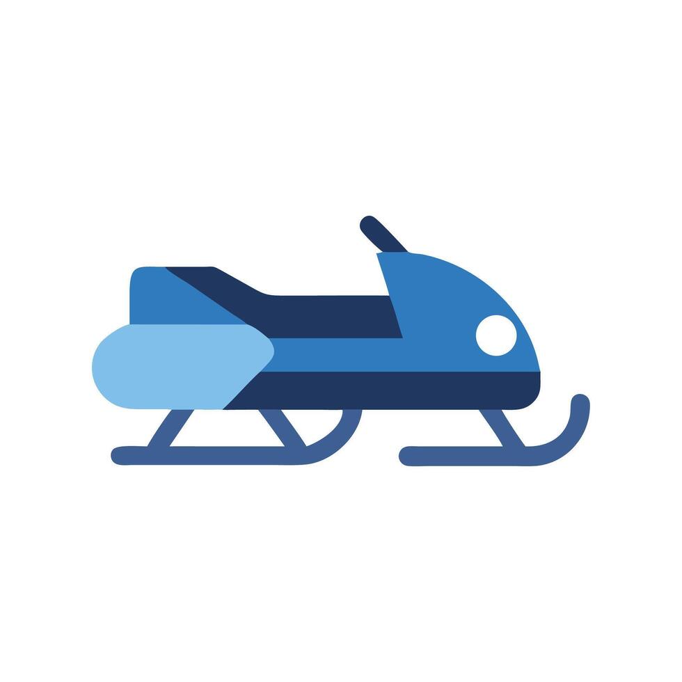 Blue snowmobile illustration on a black background. vector