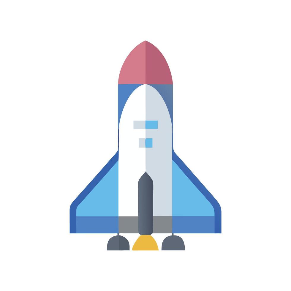 Cartoon Rocket Ship Launching into Outer Space vector