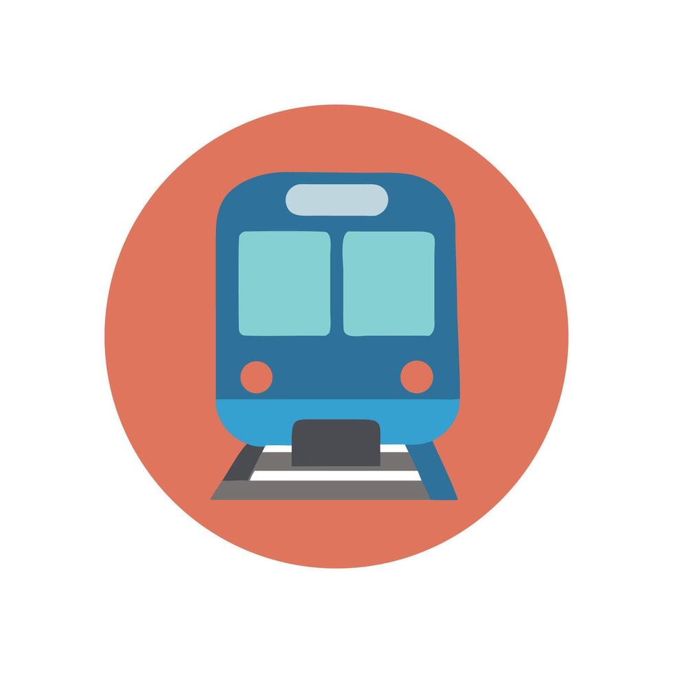 Modern train icon illustration in a circle vector
