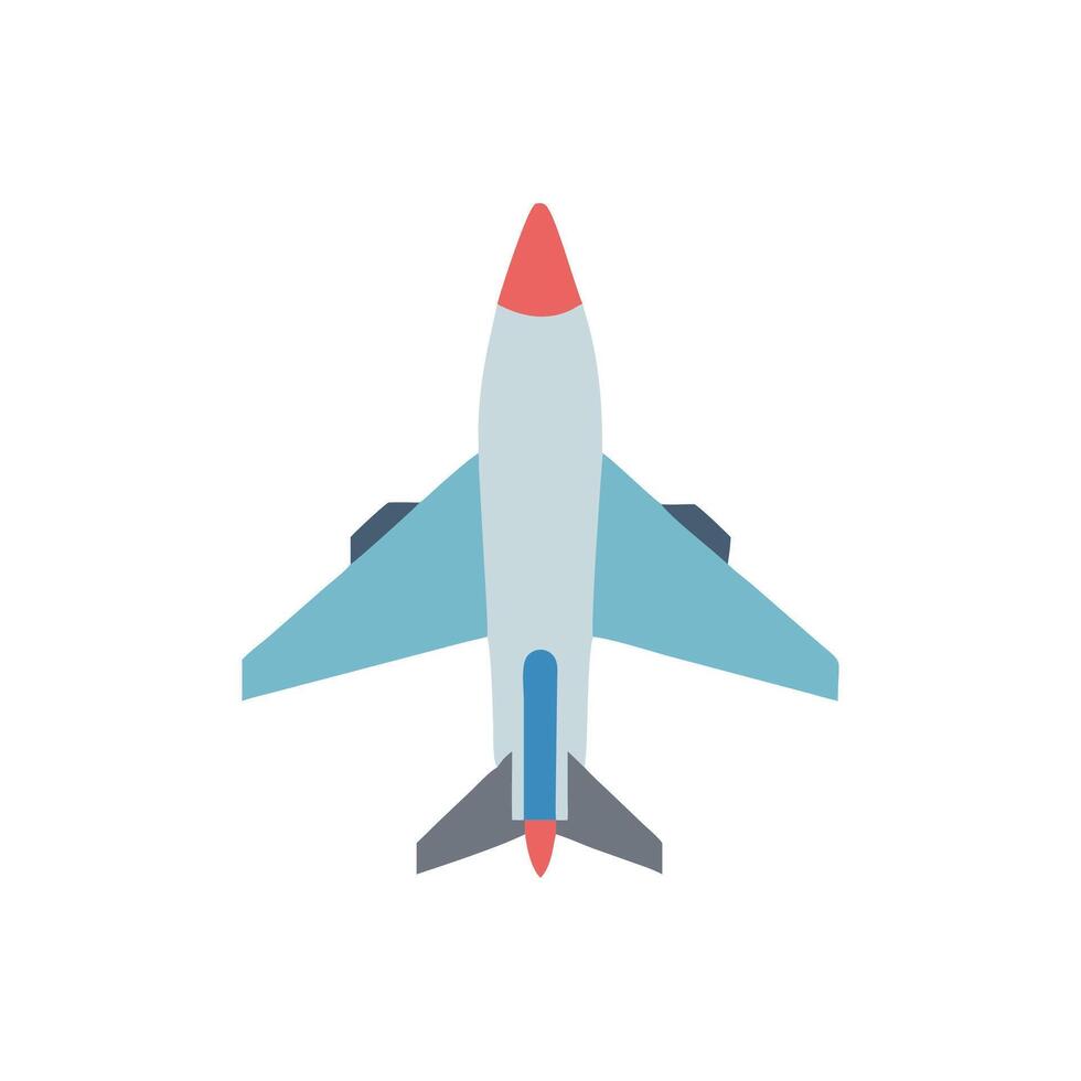 Modern illustration of an aircraft with blue and red vector