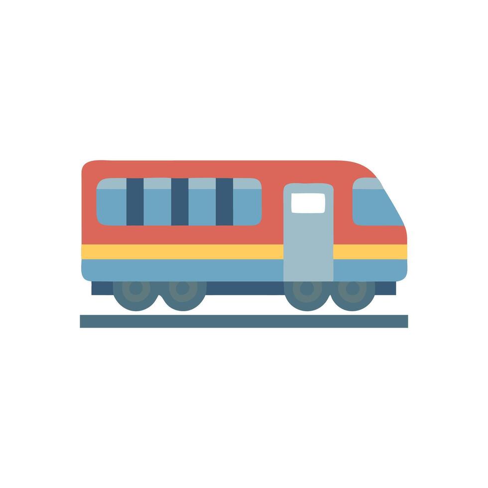 Simple red train on tracks, modern icon design vector
