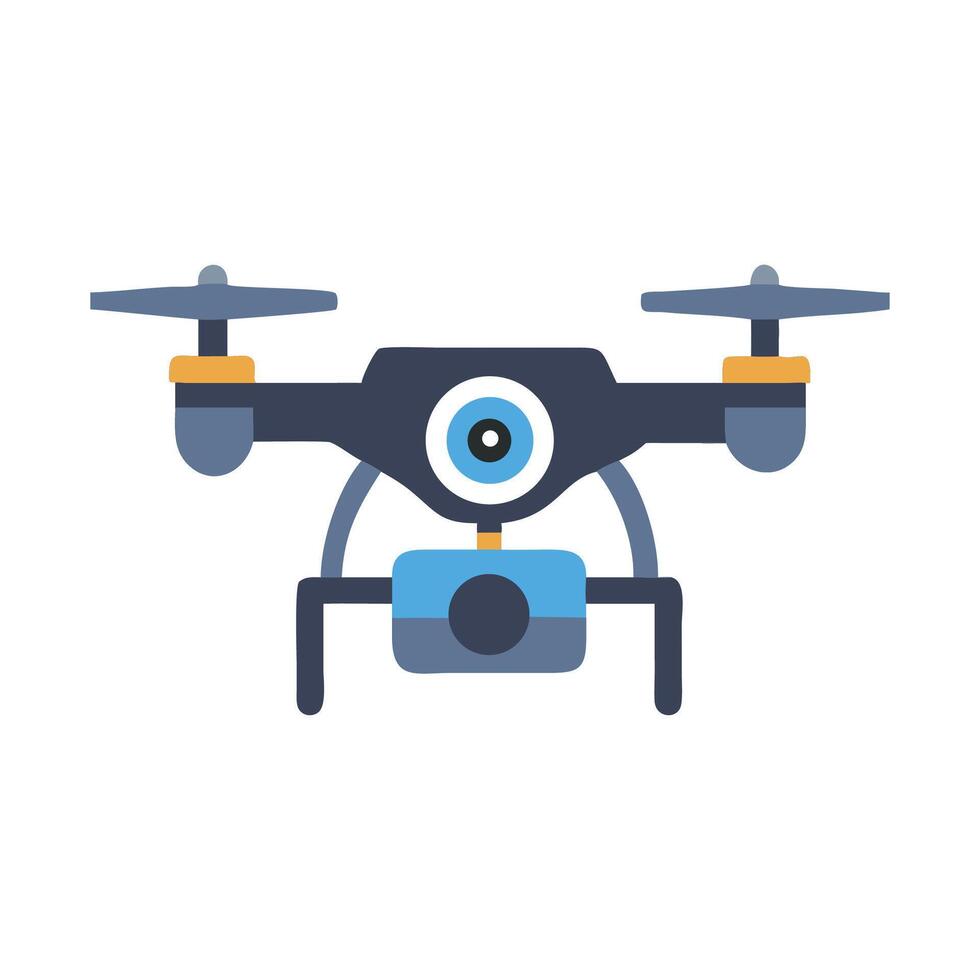 Modern Camera Drone Icon Flying Over Black Background vector