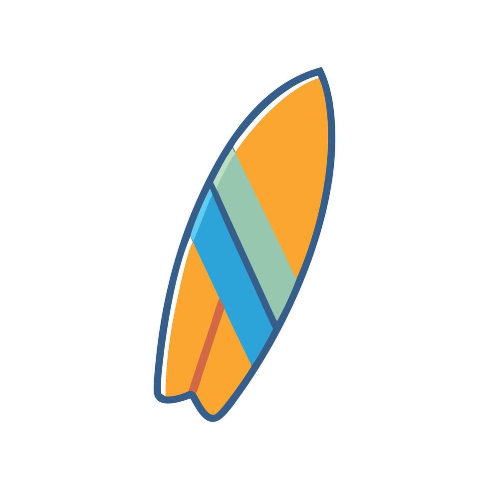 Colorful cartoon surfboard isolated on black background illustration vector