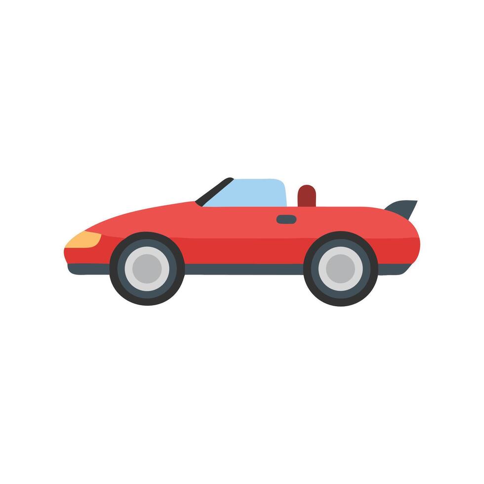 Red Convertible Car Isolated on Black Background Icon vector