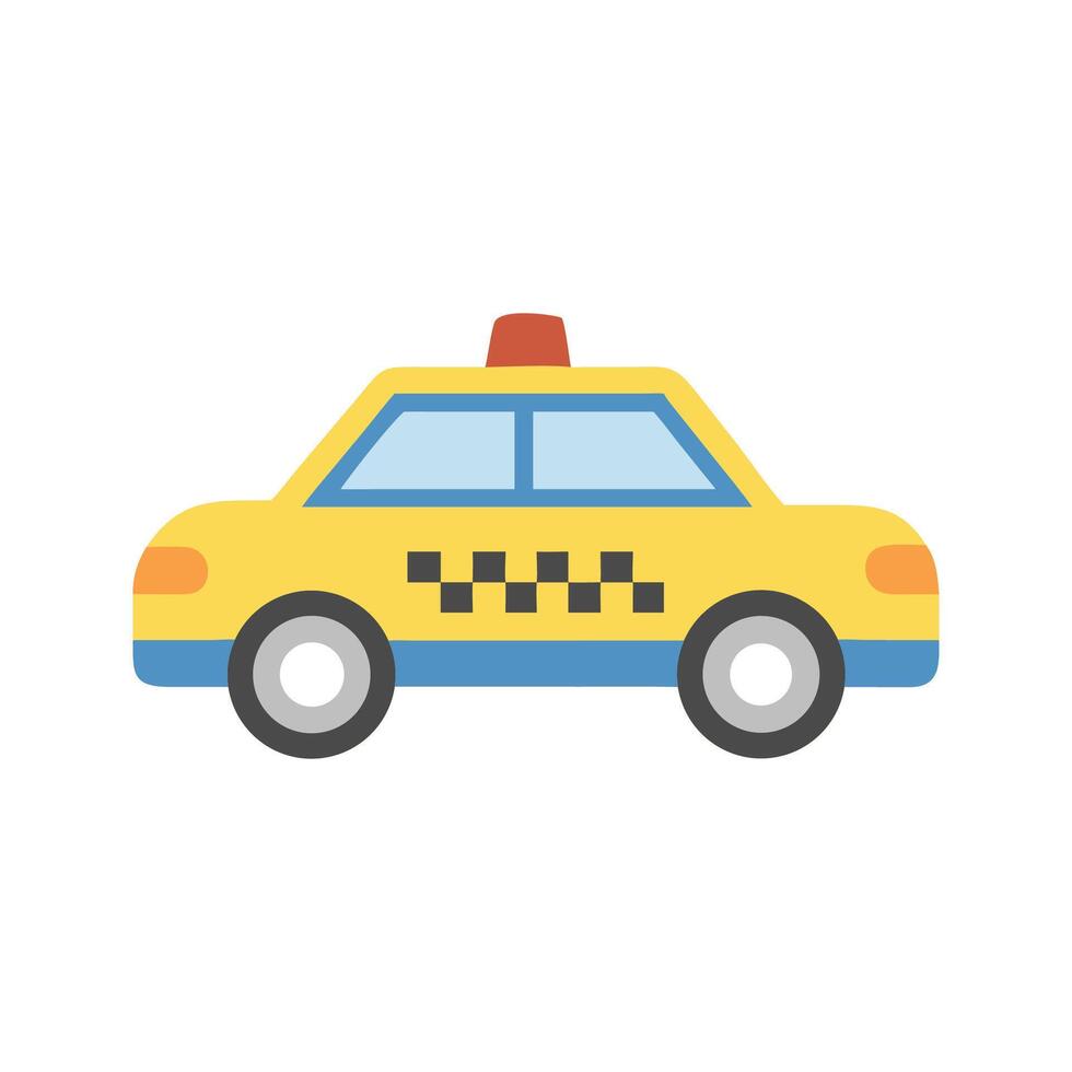 Simple Yellow Taxi Icon on Black Background Illustration vector