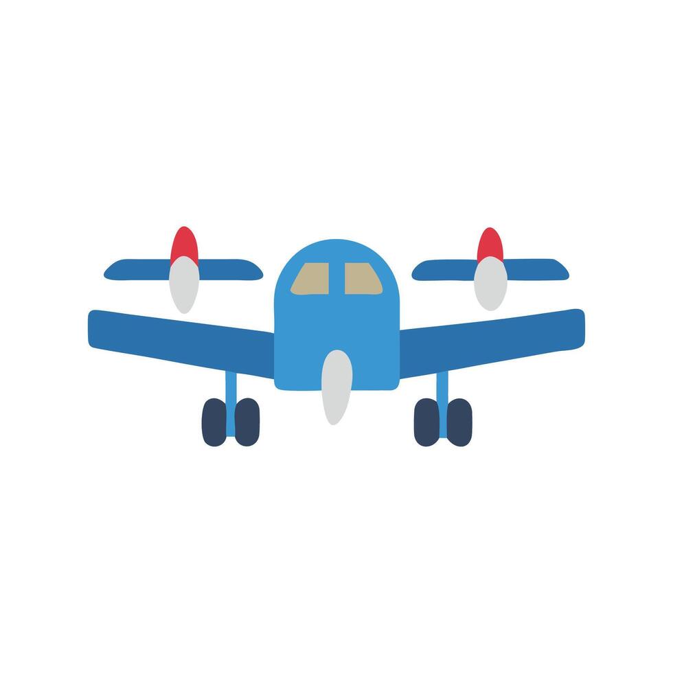 Illustration of a blue airplane against a black background vector