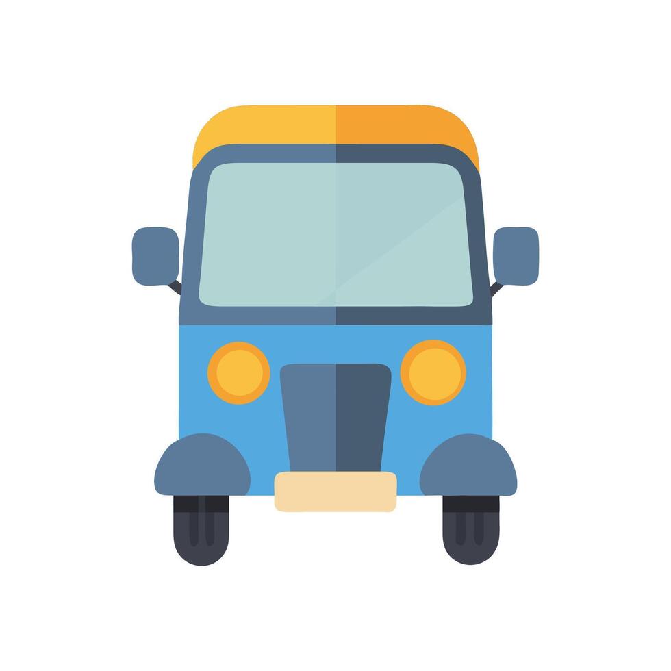 Blue and Yellow ThreeWheeler Isolated on Black Background vector