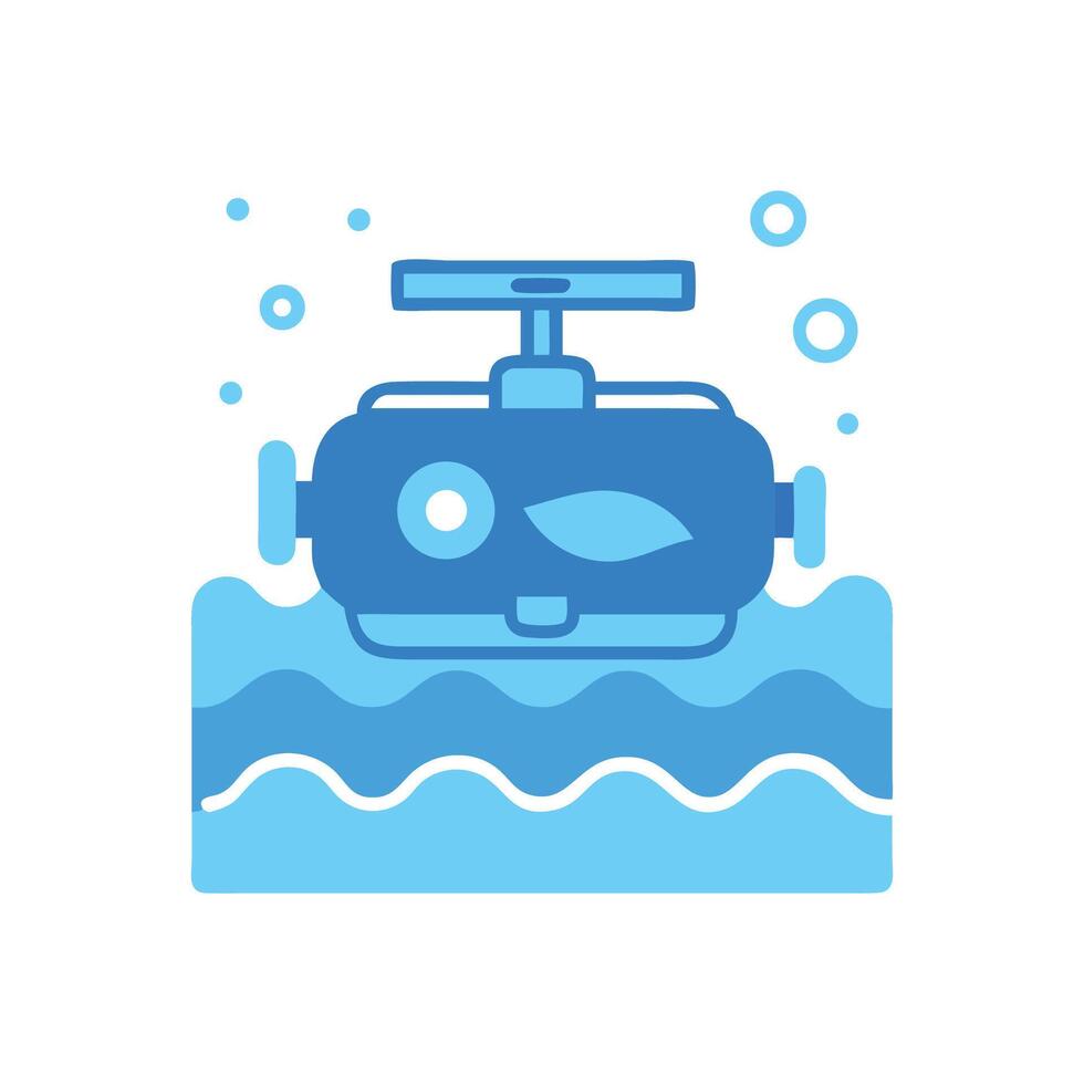 Underwater Pipeline Valve with Bubbles Illustration vector