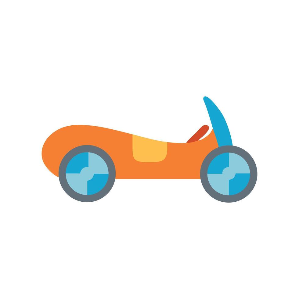 Cartoon Orange Roadster Car Isolated on Black Background vector
