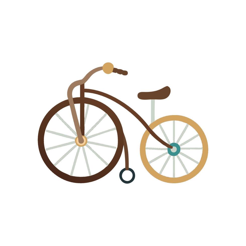 Vintage Bicycle Illustration on Black Background Retro Style vector