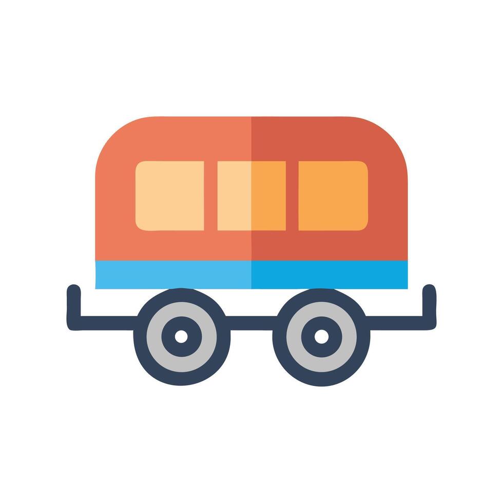 Cartoon train wagon icon on a black background vector