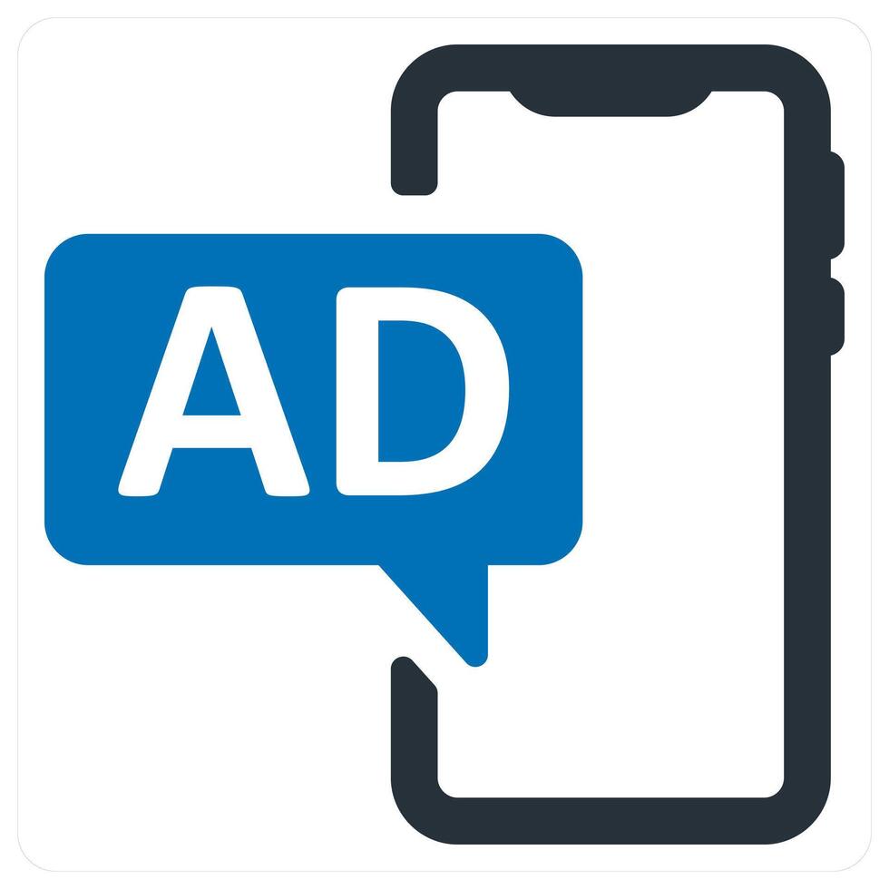 Mobile Advertising and advertisement icon concept vector