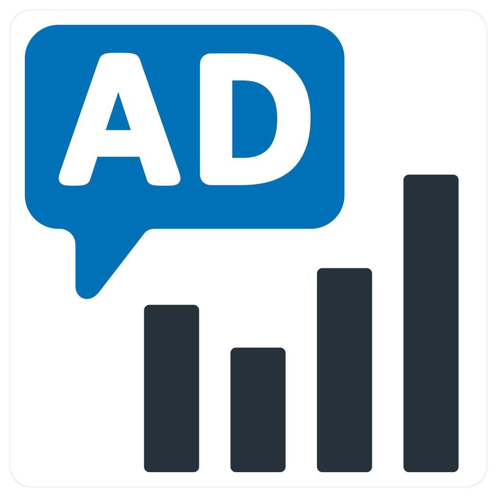 Advertisement Graph and advertisement icon concept vector