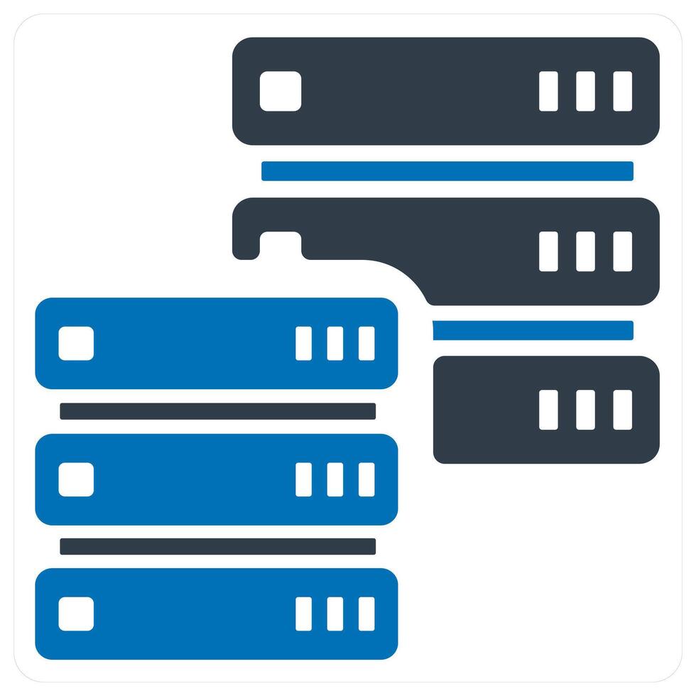 Hosting Server and server icon concept in blue color vector