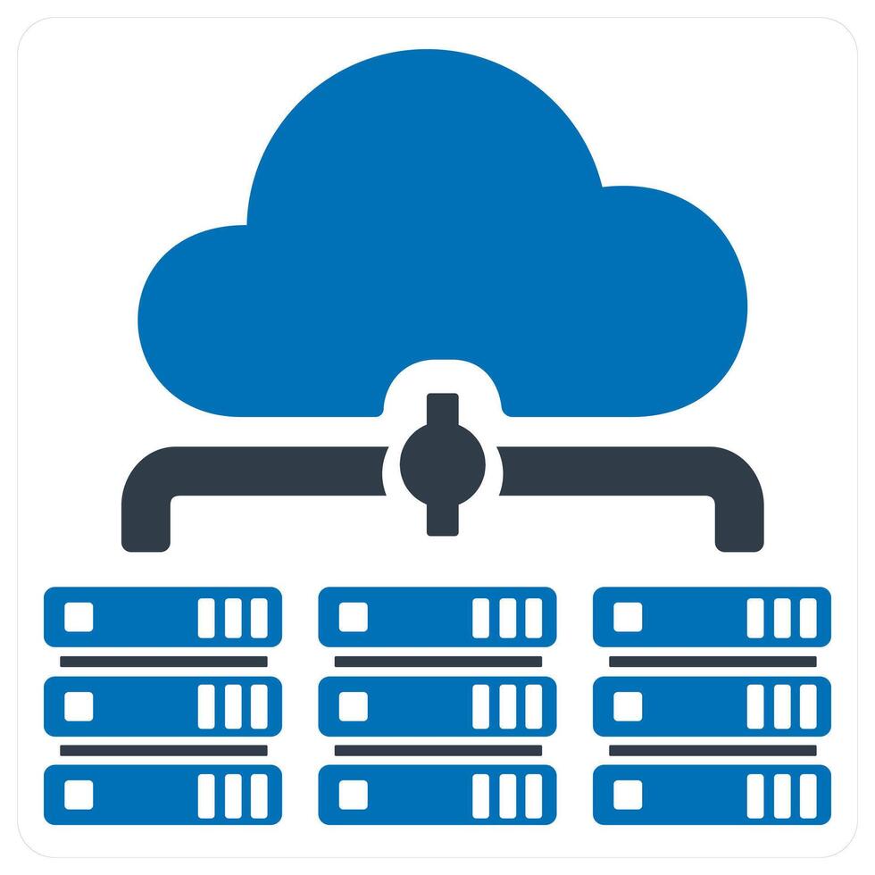 cloud server and Big data icon concept in blue color vector