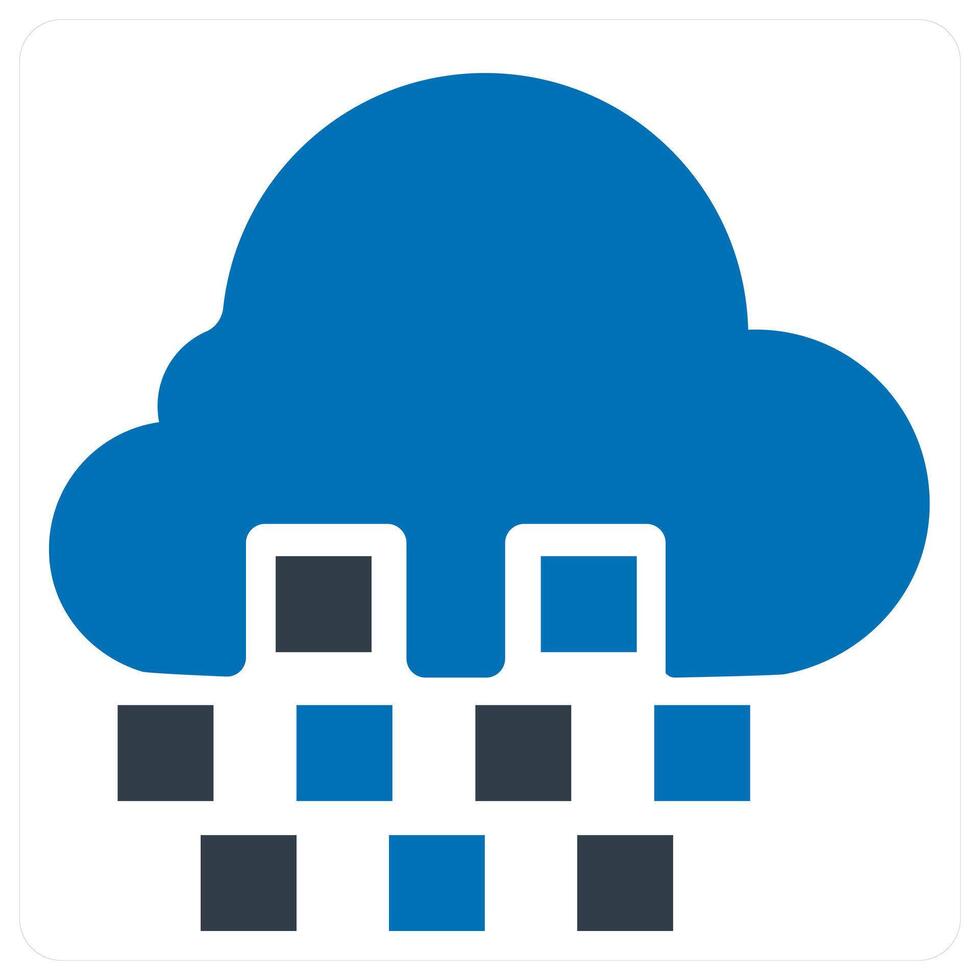 cloud connection and network icon concept in blue color vector