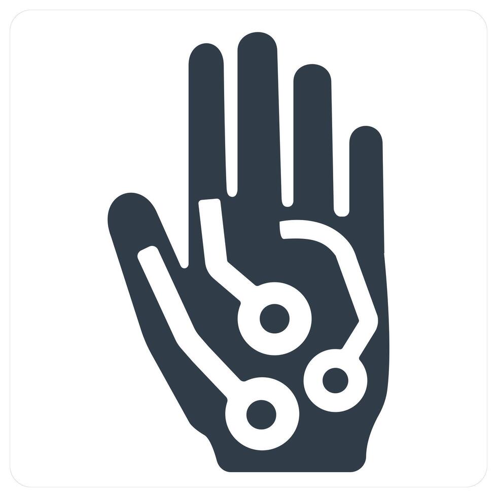 Prosthetic hand and Big data icon concept in blue color vector