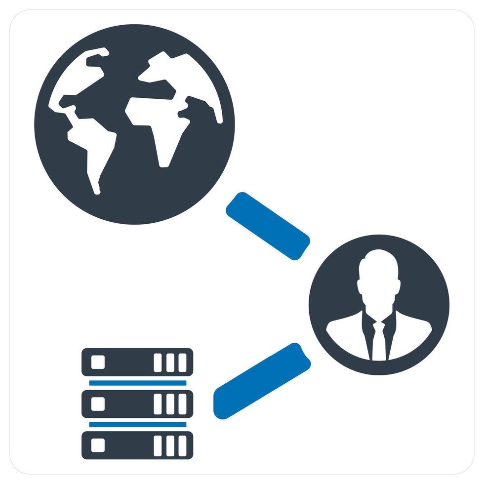network and connection icon concept in blue color vector