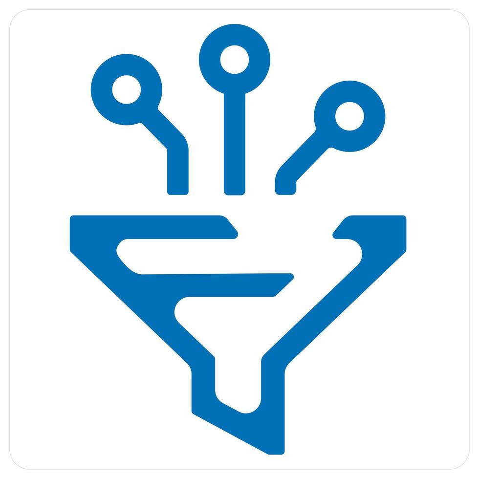 filter and funnel icon concept in blue color vector