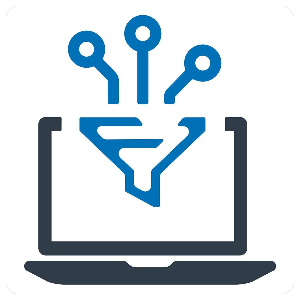 filter and filteration icon concept in blue color vector