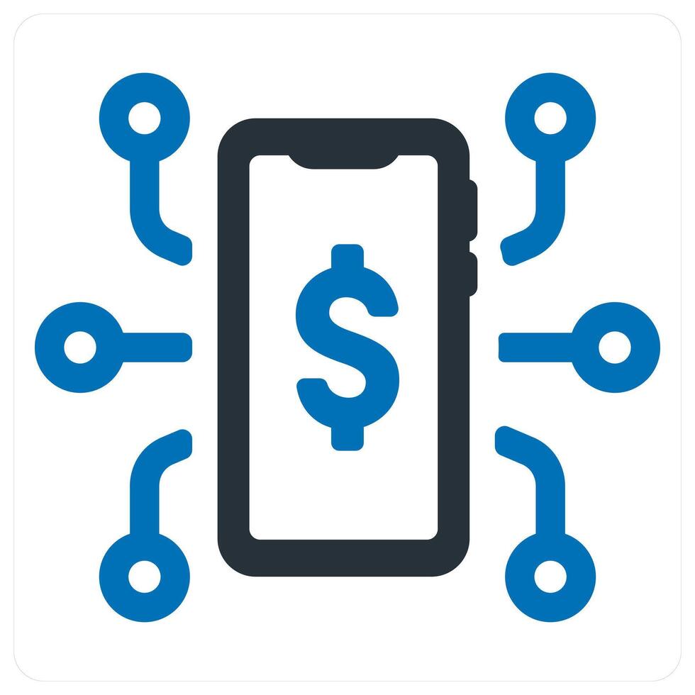 Money Network and finance icon concept in blue color vector