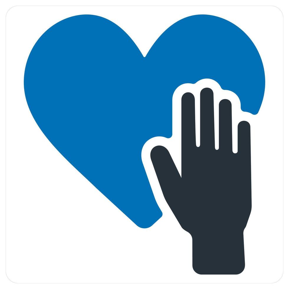 Donate and Helping icon concept in blue color vector