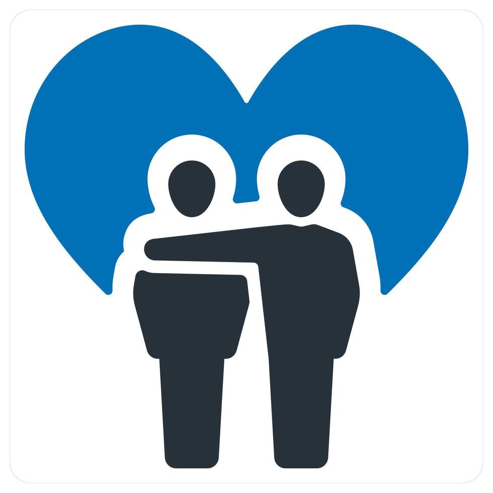 Support and Donation icon concept in blue color vector