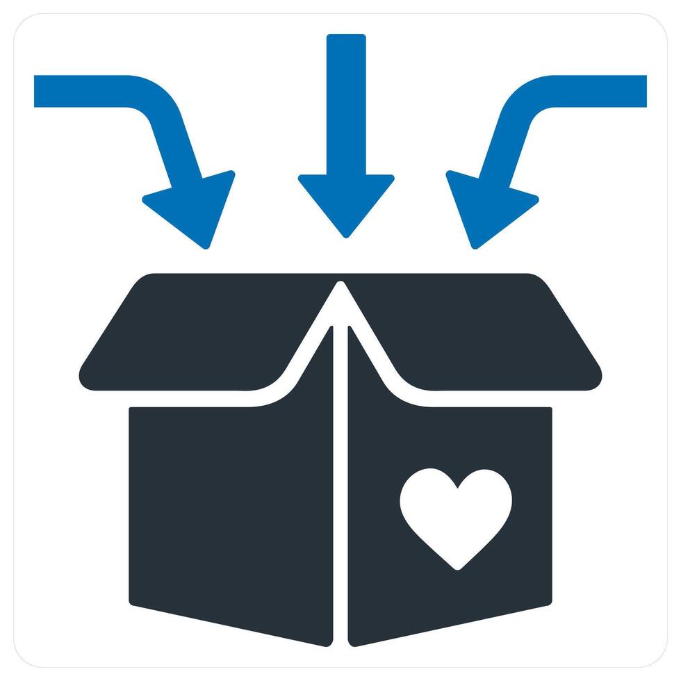 Donation and charity icon concept in blue color vector