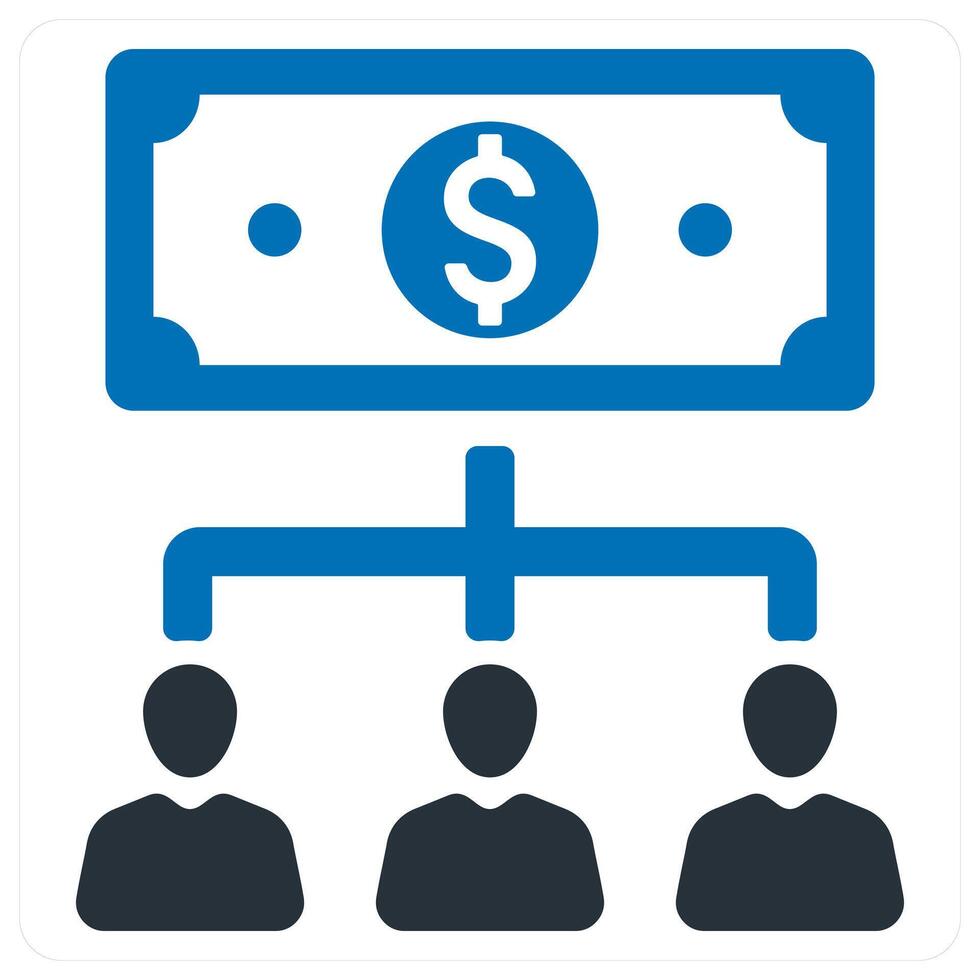 Investors and charity icon concept in blue color vector