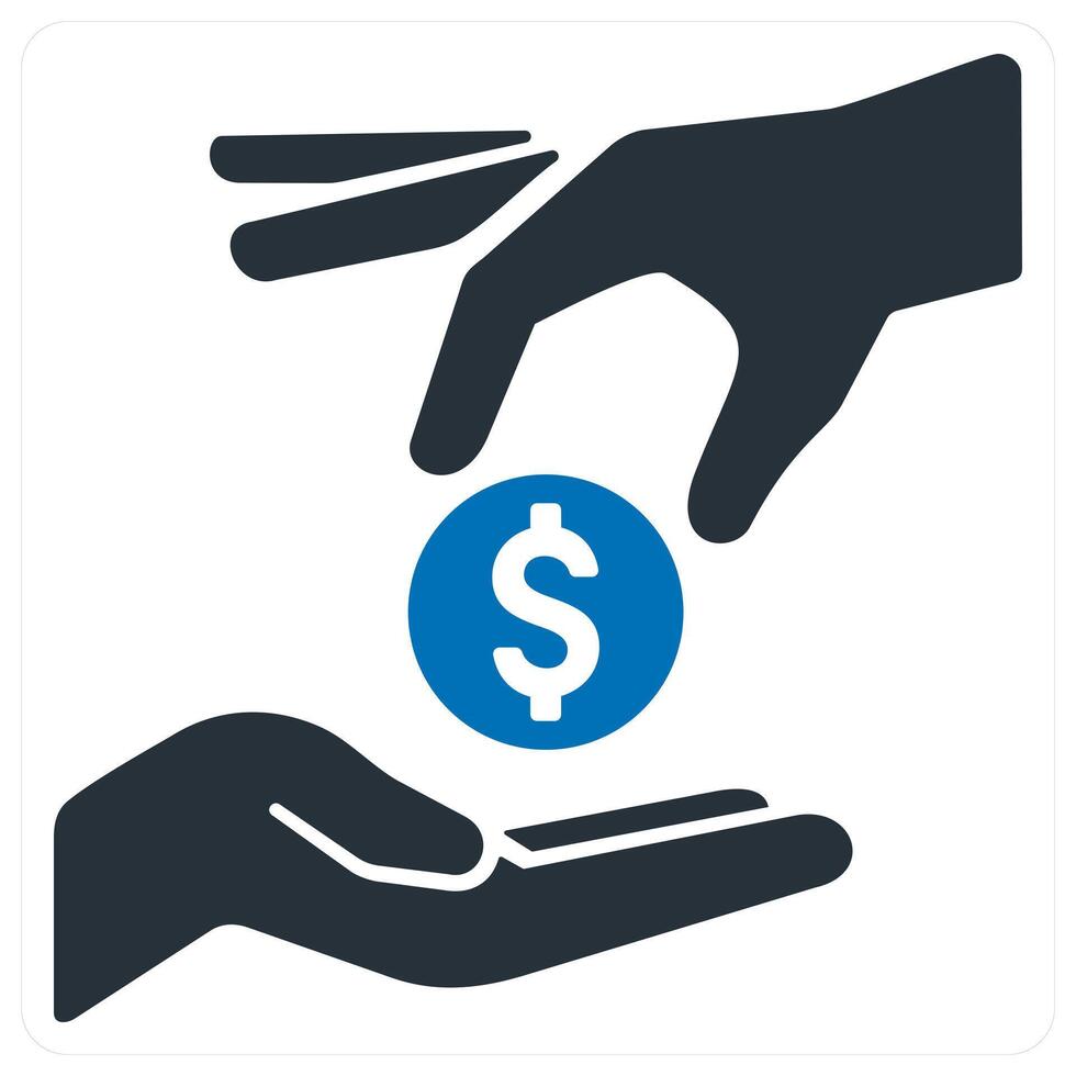 Investment and finance icon concept in blue color vector