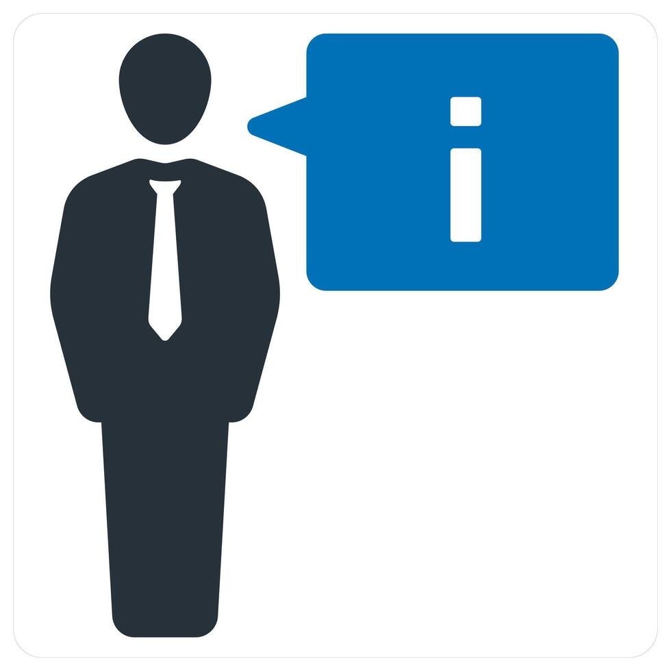 information and support icon concept in blue color vector