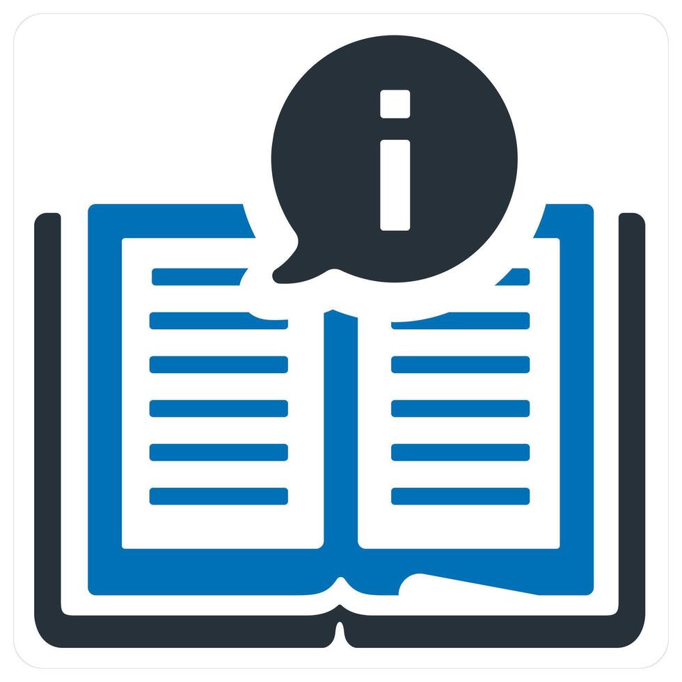 instruction manual and service icon concept in blue color vector