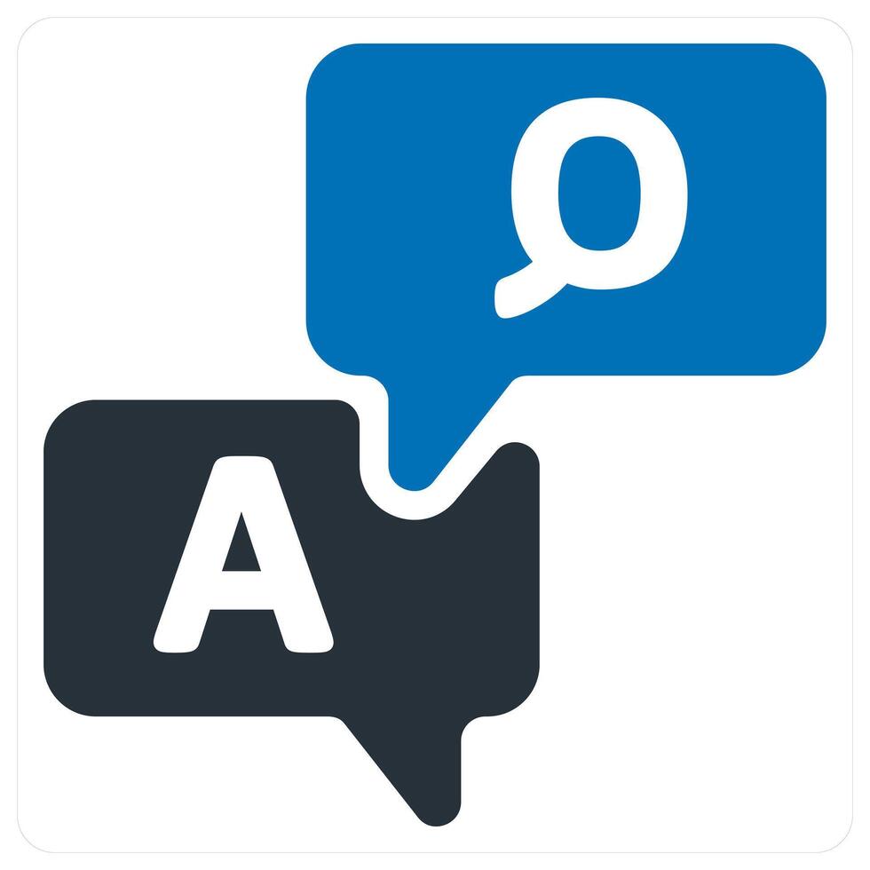 question answer and query icon concept in blue color vector