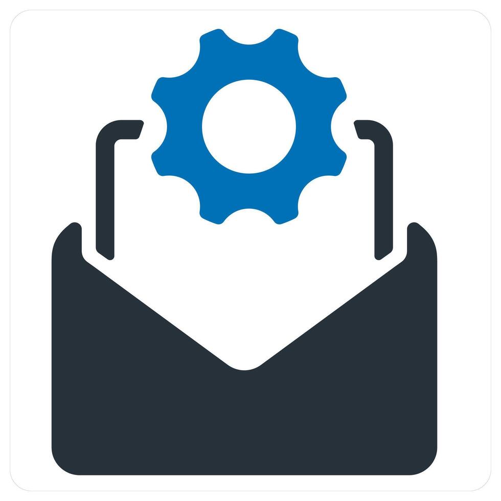 mail support and service icon concept in blue color vector