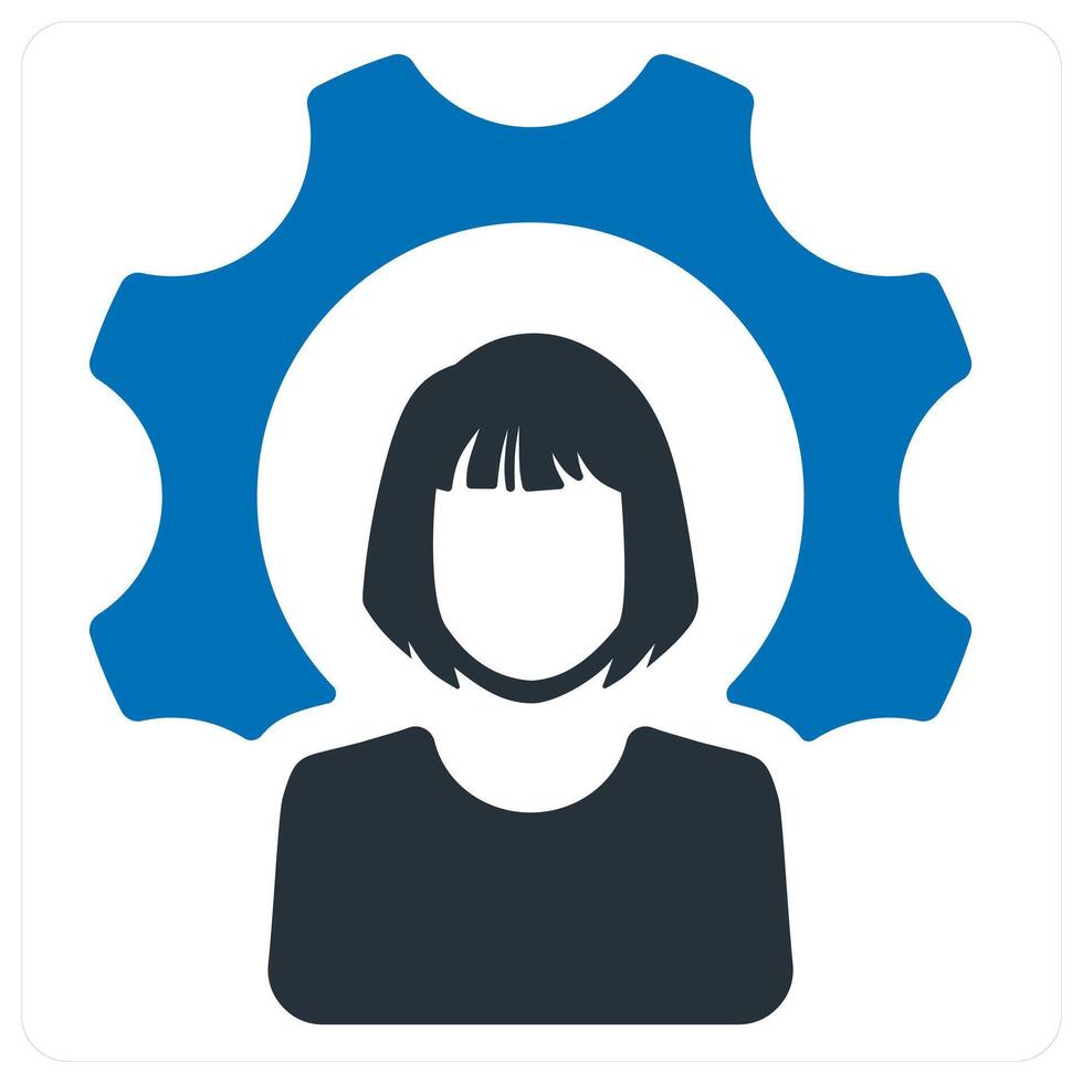 support and manage icon concept in blue color vector