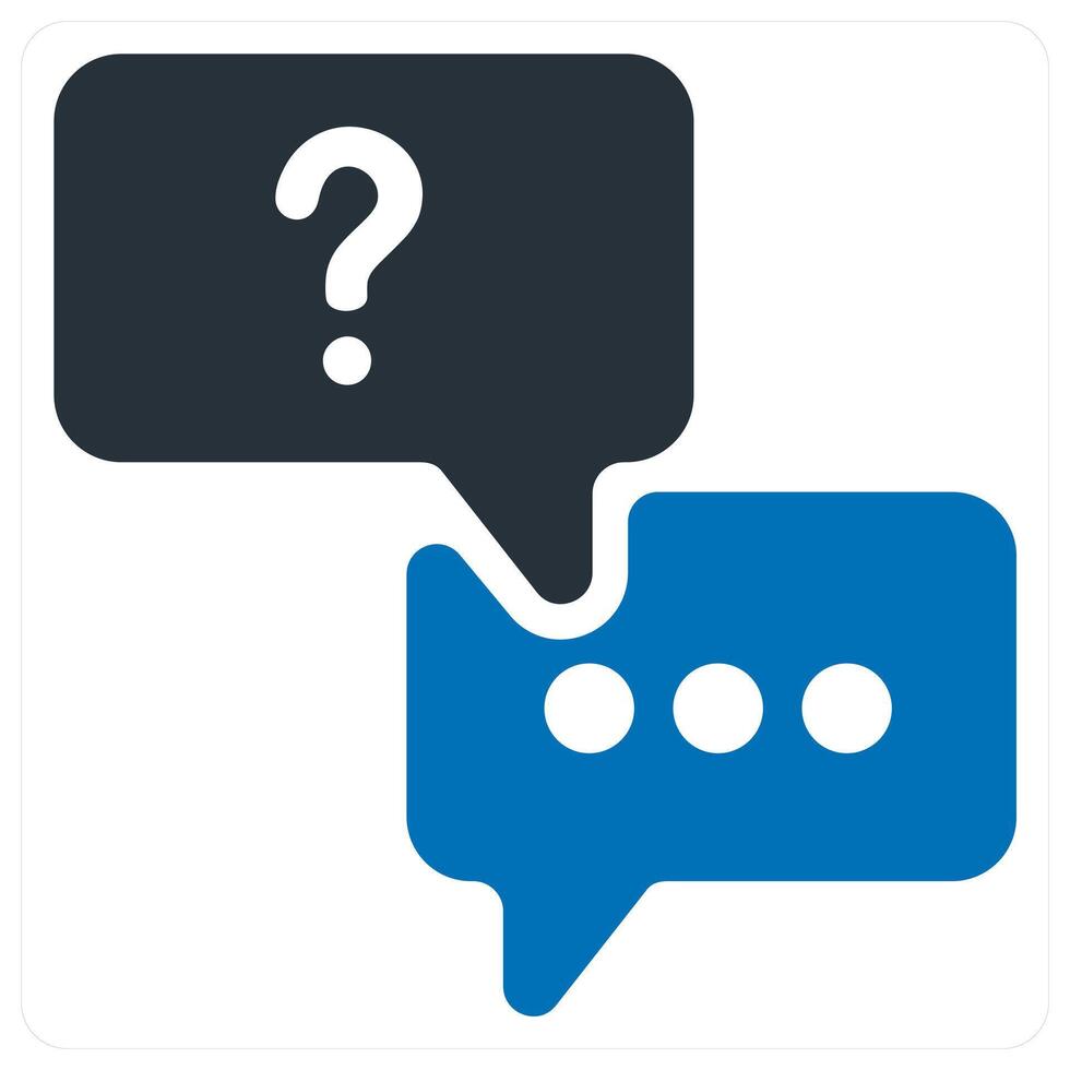 chat support and service icon concept in blue color vector