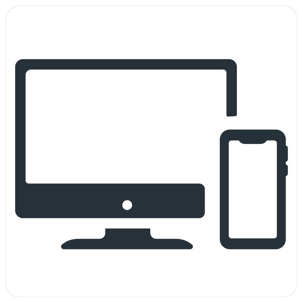 responsive and device icon concept in blue color vector