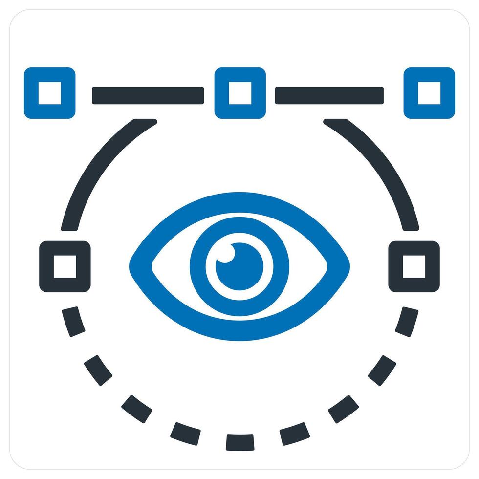 vision and eye icon concept in blue color vector
