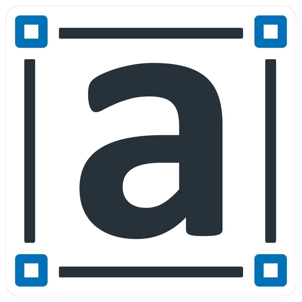 font and designing icon concept in blue color vector